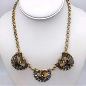 J. Crew Blue Black Peach Jeweled Necklace